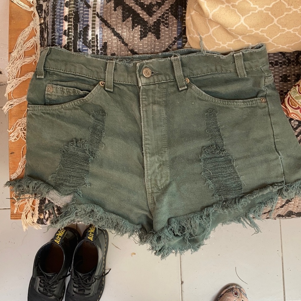 Olive green Levi shorts